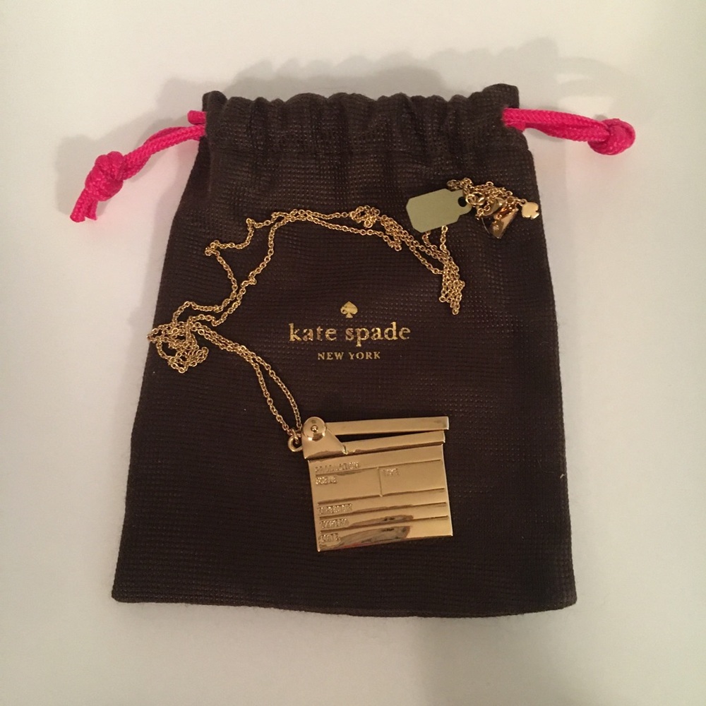 Kate Spade NWT gold director’s clap board necklace